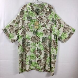 Caribbean Tropical Print Island Style Camp Shirt Size 3XT
